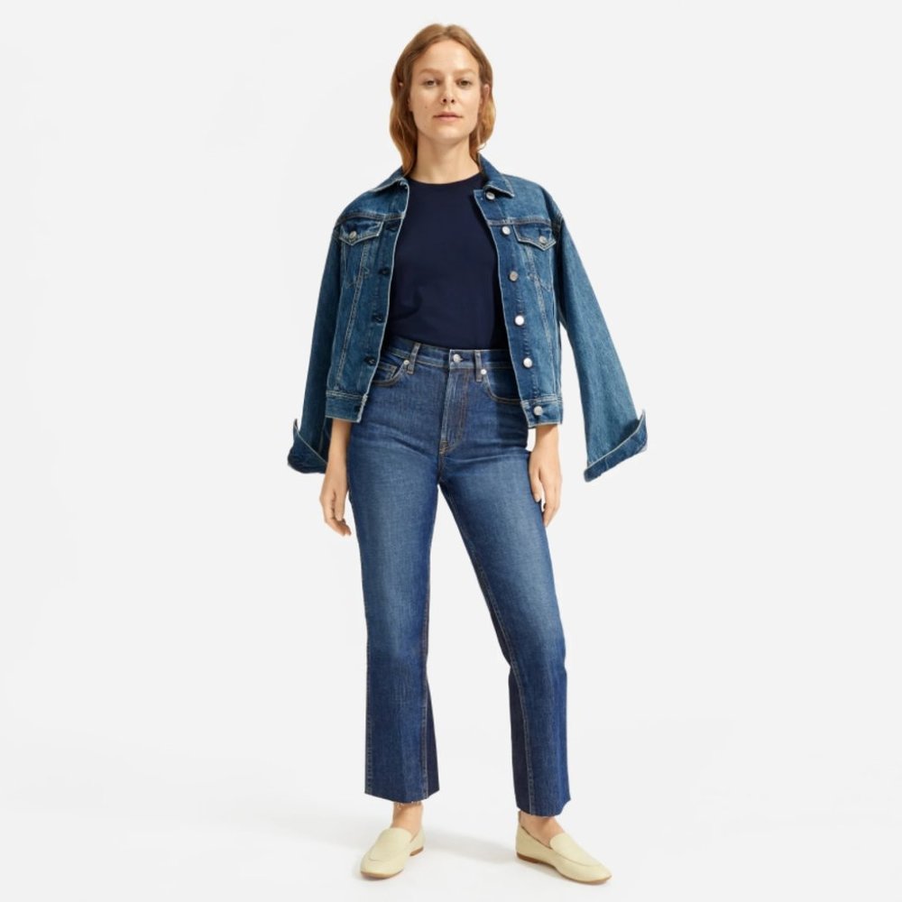 Everlane Cheeky Bootcut Jeans w/ raw hem